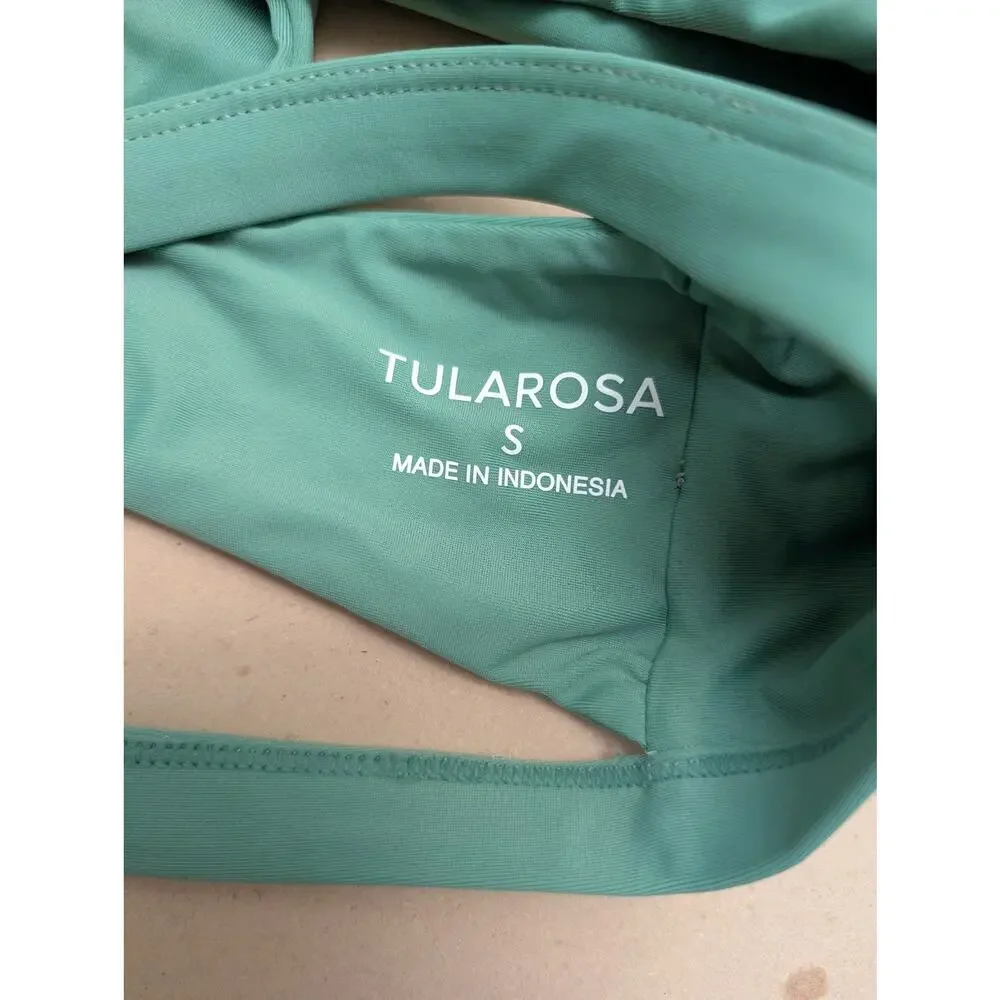 Tularosa Elvia Top Mint Green One Shoulder Cut‎ Out Bikini Top Bathing Suit